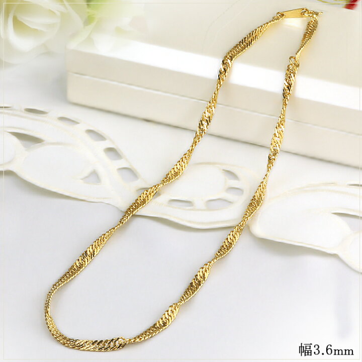 楽天市場】K18 スクリューチェーン ネックレス(18k、18金製)(50cm、幅 