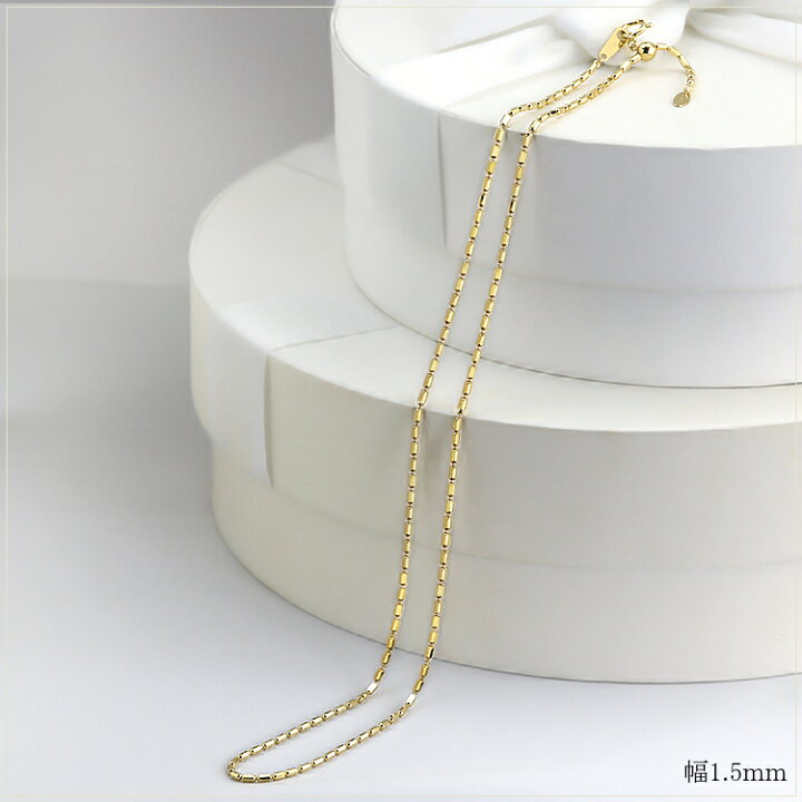 楽天市場】K18 シリンダーチェーン ネックレス(18k、18金製)(45cm 幅  
