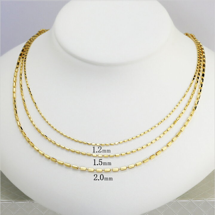 楽天市場】K18 シリンダーチェーン ネックレス(18k、18金製 
