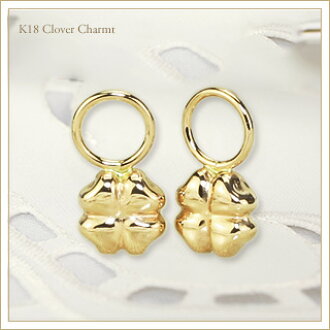 Carat K18 Clover Charm 18 Gold Czvk Photo Hoop Earrings K18 Clover Charm 18 Carat Gold Czvk Photo Hoop Earrings Are Sold Separately