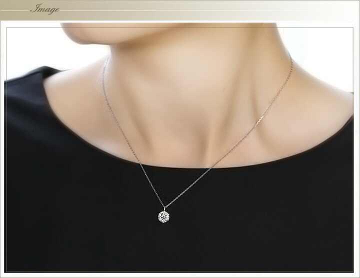 楽天市場】プラチナダイヤモンドネックレス(0.5ct 6本爪 一粒 ダイヤ 
