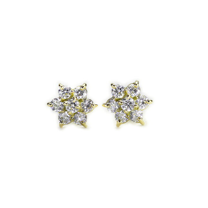 楽天市場】K18ダイヤモンドピアス(ダイヤ0.36ct)(フラワー、結晶  