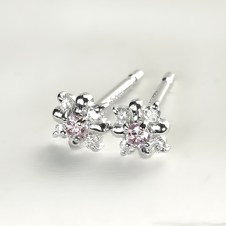 楽天市場】○プラチナ(Pt900)ピンクダイヤモンドピアス(ピンクダイヤ 