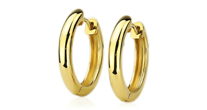 楽天市場】K18中折れ式フープピアス(18mmセミラウンド)(18金 18k 
