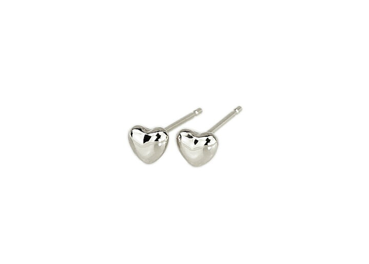 楽天市場】K18WGハート ホワイトゴールドピアス(4mm、0.7mm芯)(18金 