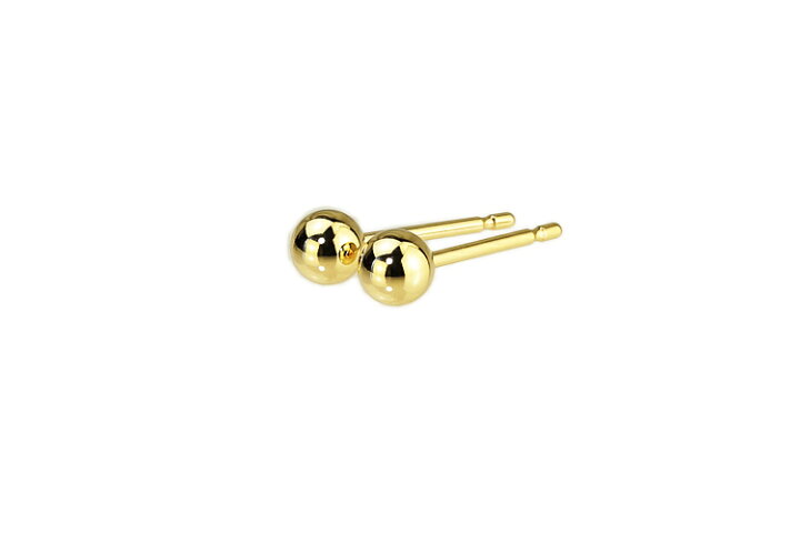 楽天市場】K18 4mm丸玉ピアス (軸太0.9mmX長さ1cmポスト)(18金、18k 