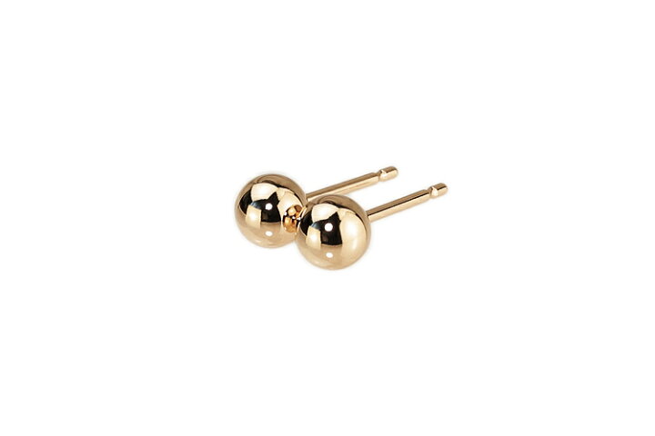 楽天市場】K18PG 丸玉ピアス 5mm (軸太0.9mmX長さ1cmポスト)(18金 