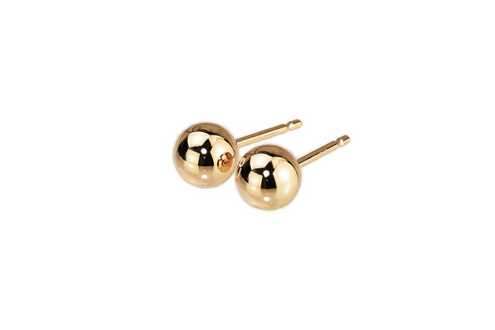 楽天市場】K18PG 丸玉ピアス 6mm (軸太0.9mmX長さ1cmポスト)(18金 