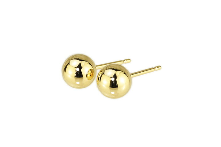 楽天市場】K18 7mm丸玉ピアス(軸太0.9mmX長さ1cmポスト)(18金、18k 
