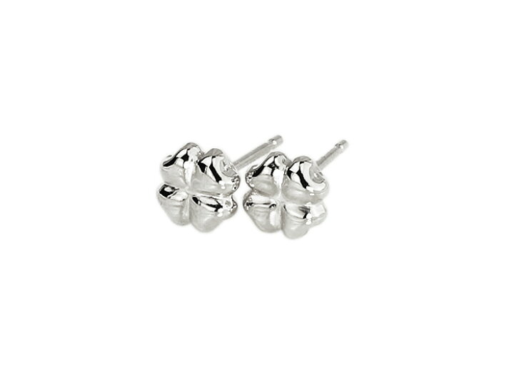 楽天市場】K18WGクローバー ホワイトゴールドピアス（0.7mm芯）(18金
