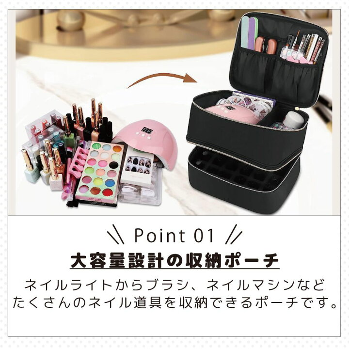 楽天市場】ネイルバッグ バニティバック ネイル用品収納ポーチ 全3 