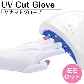 ネイル グローブ 手袋 ネイルグローブ UVカット 指先 手の甲 腕カバー 紫外線防止 1組セット BY-UVCTG メール便(ネコポス)送料無料