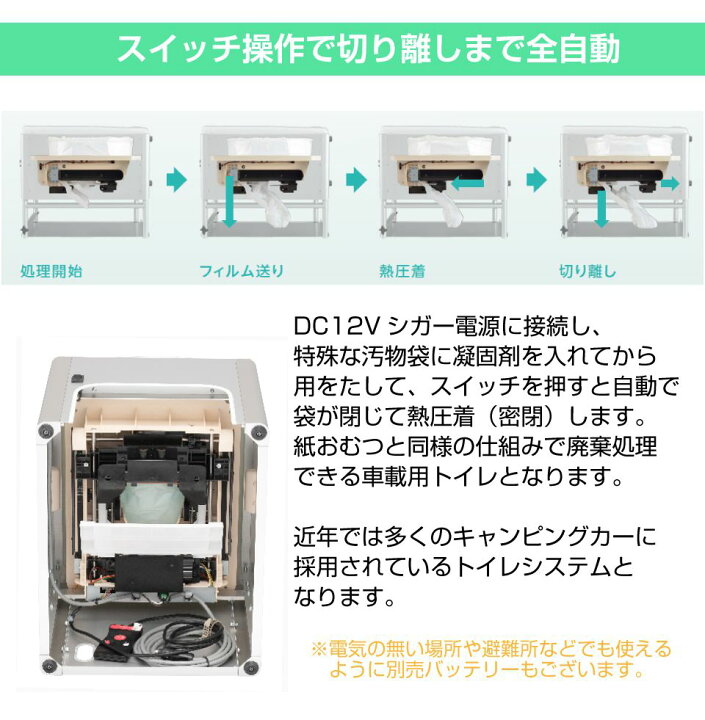 楽天市場】車載 簡易トイレ 非常用トイレ DC12V車載用簡易トイレ 
