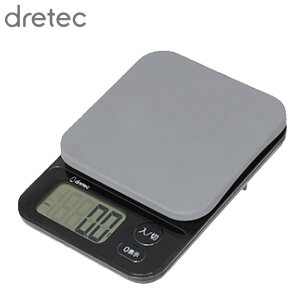 dretec キッチンスケール ブランジェ 3kg ブラック KS-829BK | デジタルスケール 計量器 測り 計り 量り デジタル 家庭 オフィス 薄型 オートパワーオフ機能 シンプル