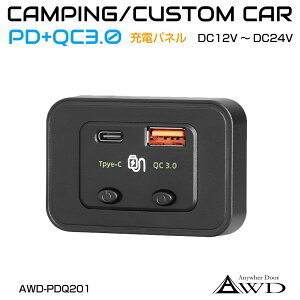 USB|[g    on/off{^t PD & QC3.0 USBpl DC12V-24V AWD-PDQ201 | pl DIY [d } ԍ ԍڏ[d `[W[ ^CvC ^CvA TypeC TypeA |[g ANZT[  CeA 