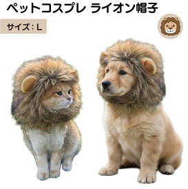 ペット 被り物 帽子 犬 猫 イヌ ネコ いぬ ねこ コスプレ 仮装 コスチューム かわいい カワイイ 可愛い ペットコスプレ ライオン Lサイズ PTC-LL ペット用 らいおん マジックテープ 変身グッズ 撮影 耳付き 写真 お散歩 写真映え 着脱簡単 調整可能