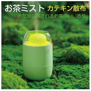 加湿器 卓上 USB アロマ 洗いやすい お手入れ簡単 小型 おしゃれ かわいい インテリア 超音波式 寝室 静音 ミスト 癒し お茶ミスト PTM-G3800 フィルター付き | 光る イルミネーション LED アンビ