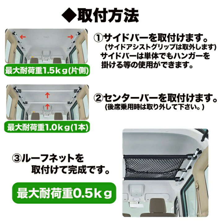 楽天市場】17系 エブリィ用 インテリアルーフラックセット車内 収納 