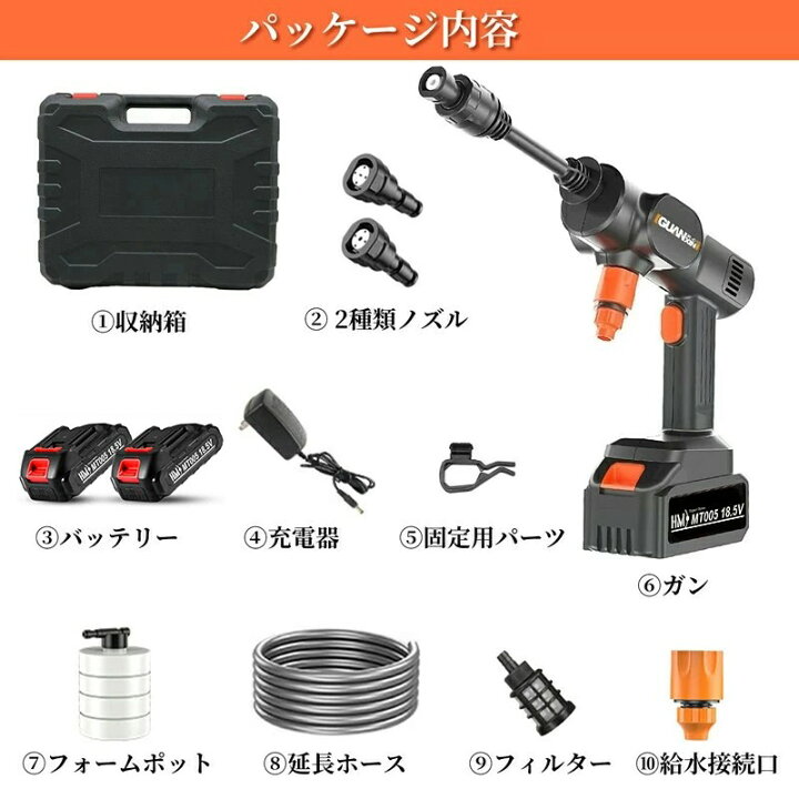 楽天市場】高圧洗浄機 充電式 コードレス マキタ バッテリ使用可能 