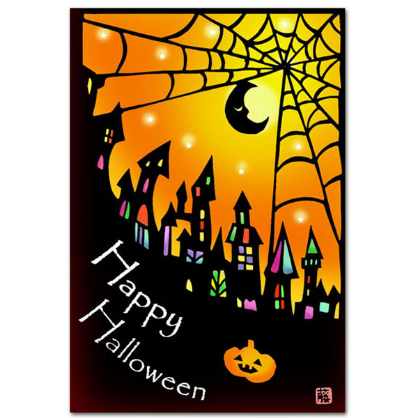ハロウィンポストカード「ハロウィン」Happy Halloween絵葉書 ポストカードと和雑貨の和道楽