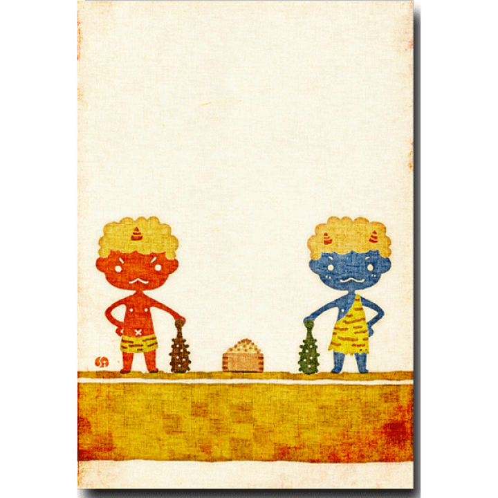 楽天市場 和風イラストポストカード 鬼 節分 絵葉書 ポストカードと和雑貨の和道楽