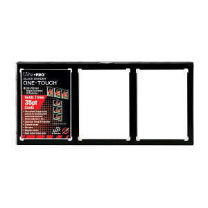 �y�E���g���v�� UltraPro ���W�p�i�z35PT 3�J�[�h UV�����^�b�`�}�O�l�b�g�z���_�[ ���g 1mm�� �g���[�f�B���O�J�[�h�P�[�X �g���J #15113 | 35PT 3-Card Black Border UV ONE-TOUCH Magnetic Holder | Trading card storage