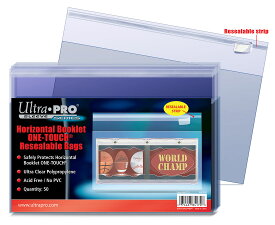 Ultra Pro (ウルトラプロ) 横型ブックレットカード用ワンタッチマグネットカードホルダー保護バッグ シール付クリアパック 50枚入り / Horizontal Booklet One-Touch Resealable Bags (#84170)