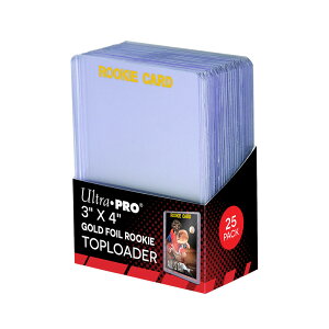 �E���g���v�� (Ultra Pro) �g�b�v���[�_�[ ���[�L�[�J�[�h (�S�[���h) 25������p�b�N #81180 | 3 X 4 Rookie Gold Toploader