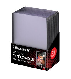 【ウルトラプロ UltraPro 収集用品】トップローダー (ブラック) 25枚入りパック #81158 | 3" X 4" Black Border Toploader
