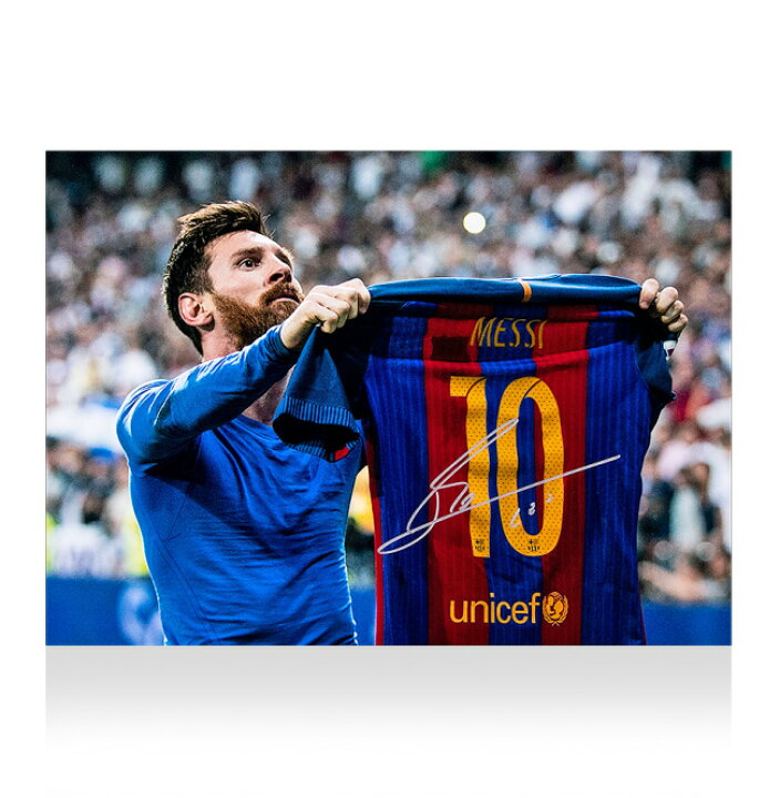 楽天市場】リオネル・メッシ 直筆サインフォト FC バルセロナ クラシコ 