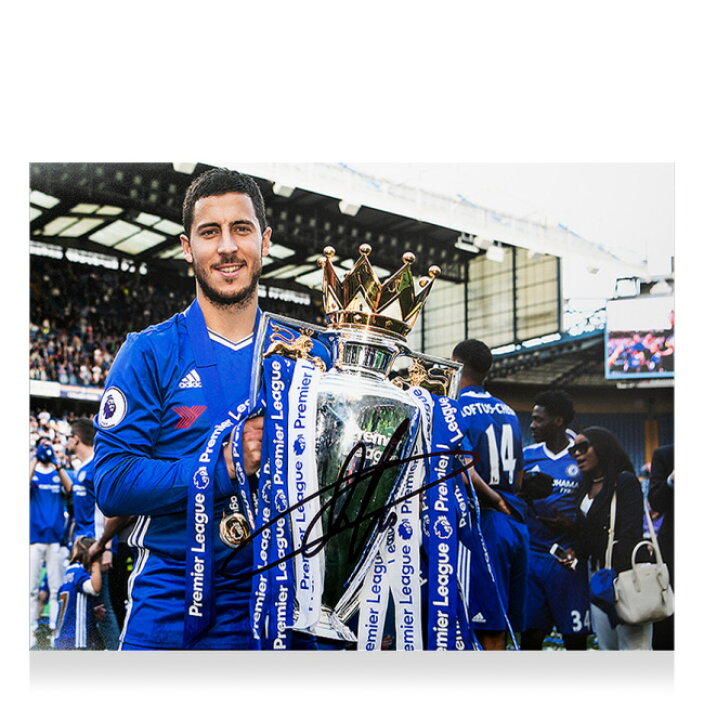 楽天市場 エデン アザール チェルシー 16 17 プレミアリーグ ウィナー 直筆サインフォト 額装 Eden Hazard Signed Chelsea Photo 16 17 Premier League Winner セール カードファナティック