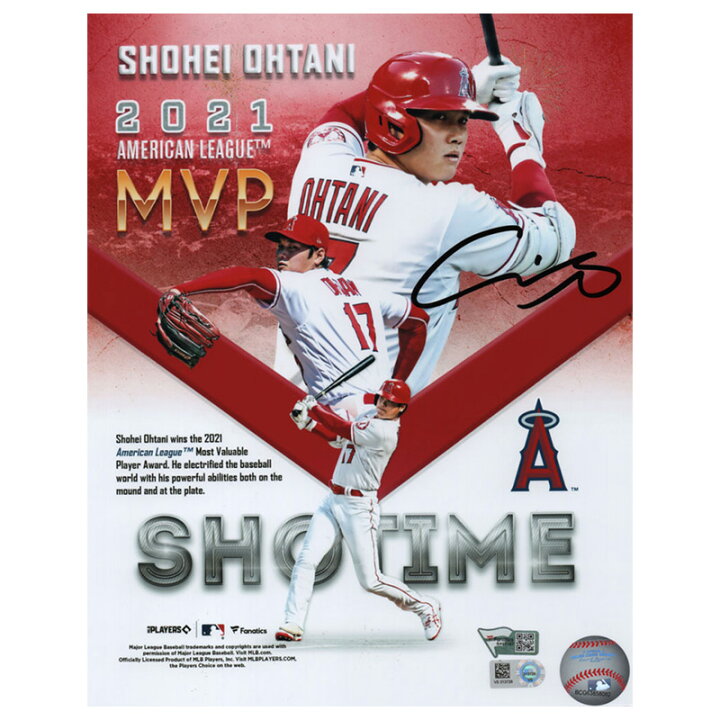 楽天市場】大谷翔平 直筆サイン入り 2021 ア・リーグ MVP記念 8x10 
