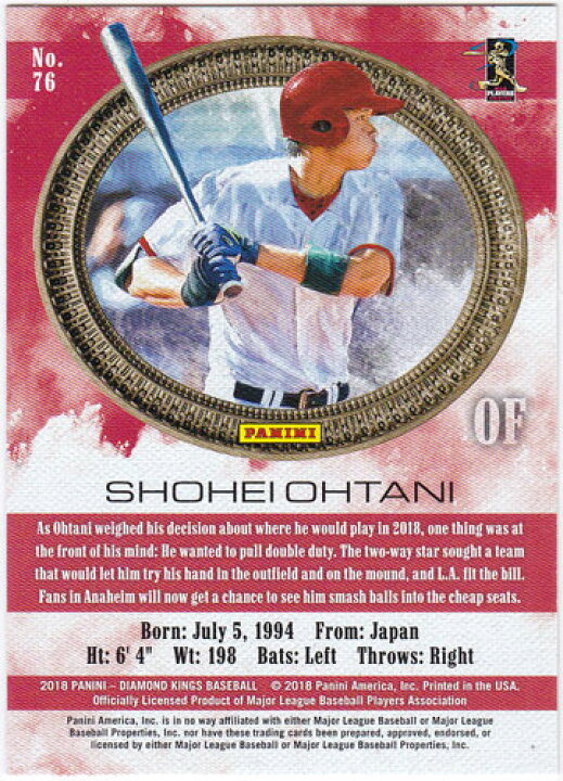 楽天市場】大谷翔平 2018 Panini Diamond Kings Base #76 Rookie RC 