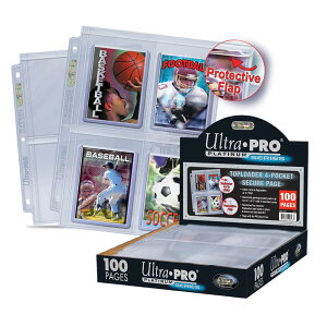 �E���g���v�� (Ultra Pro) �v���~�A���V���[�Y �g�b�v���[�_�[�p 4�|�P�b�g �V�[�g(100������) #15848 | Premium Series 4-Pocket Secure Pages (100ct) for Toploaders