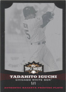 �y1 of 1�z������m 2006 Topps Triple Threads Magenta Printing Plate Card Tadahito Iguchi