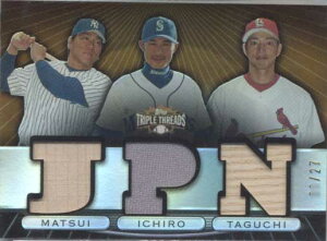 C`[EGEcs 2007 Topps Triple Threads Triple Relic Combo Card /27 IchiroEHideki MatsuiESo Taguchi