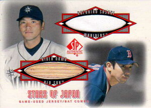 ΉpYEX؎_ 2001 Upper Deck Sp Authentic Star of Japan Bat&Jersey Card Hideo NomoEKazuhiro Sasaki