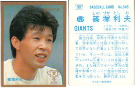 カルビー1987 プロ野球チップス No.345 篠塚利夫（金枠）