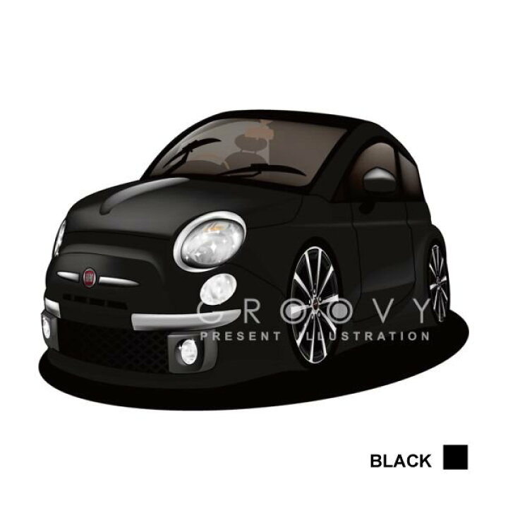 楽天市場 車好き プレゼント フィアット 500 車 イラスト 2l版 グルービー Fiat Fiat 納車 祝い パーツ カスタム ギフト グッズ おしゃれ かっこいい アート アクセサリー Care Design 楽天市場店