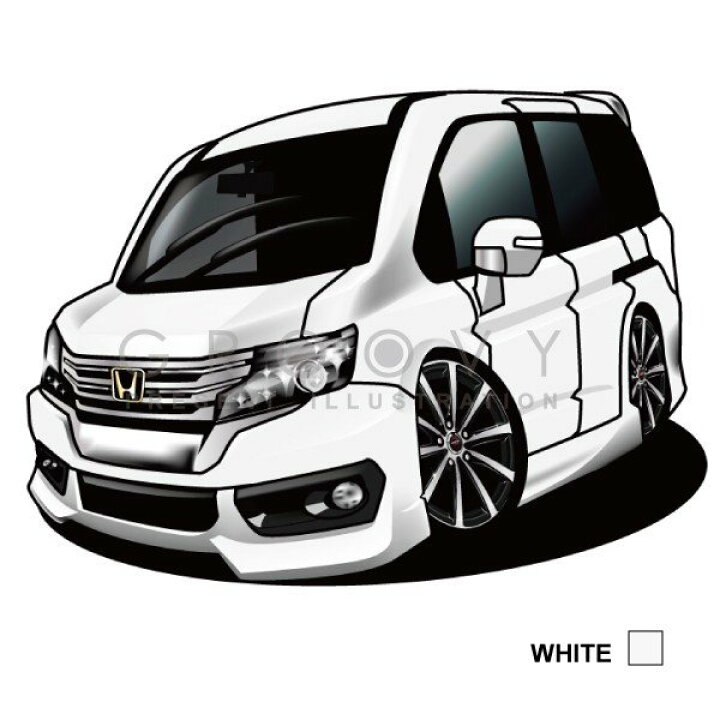 かっこいい ステップワゴンrk5 MKJP イラストA5 フレーム付き ホンダ ステップワゴン RK5 ゆうメール送料無料 ドレス