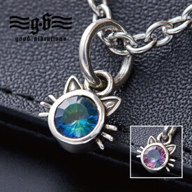 【無料チェーン付き】シルバー 925 ネックレス ペンダント トップ ヘッド 猫 ミスティッククォーツ ねこ シンプル アクセサリー インディアン ジュエリー メンズ レディース ユニセックス 正規品 good vibrations スターリング シルバー ブランド グッドバイブレーションズ