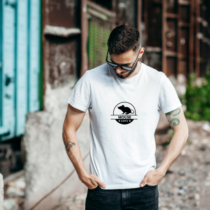 楽天市場】Tシャツ 半袖 ネズミ ねずみ LOVE ロゴ マーク 小動物 動物 