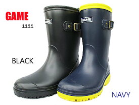 【GAME ゲーム 1111】BLACK ブラック NAVY ネイビーキッズ レインブーツ 長靴 レインシューズ 女の子 男の子 ジュニア 雨 梅雨対策 雪おしゃれ