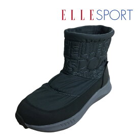 【ELLE SPORT ESP12581 】BLACK エルスポーツ レディース ショートブーツ スノーブーツ キルティング 防寒 防滑 撥水加工 低反発