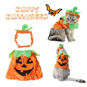 ハロウィン かぼちゃ コスプレ 2点セット ペット用 ペット服 コスプレ かぼちゃ カボチャ 可愛い 仮装 猫 犬 コスプレ 猫服 コスチューム コスプレ衣装 ペット服 犬服 猫服 おもしろい 小型犬