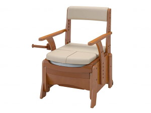 家具調トイレ セレクトR コンパクトタイプポータブルトイレ 介護保険 家具調 安寿 こぼれガード コンパクト 椅子 安定 高さ調整 533880 アロン化成