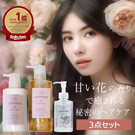 【公式】ケアネス 美容室専売 シャンプー コラーゲン タンパク質 FF 500ml&トリートメント 400g フルーティーフローラル&ヘアオイル リノ 92ml セット careness ギフト メンズ兼用 ノンシリコン くせ毛 改善 クーポン