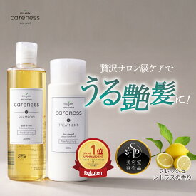 【公式】 楽天1位 ケアネス 美容室専売 シャンプー コラーゲン 美容液 タンパク質 FC フレッシュシトラス 300ml トリートメント フレッシュシトラス 200g セット careness サロン専売品 ダメージケア 髪質改善