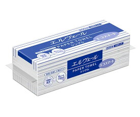 エルヴェール ペーパータオルエコスマート シングル 小判 1ケース（200枚×42袋） 21000698 【8-3547-81】 エリエール 大王製紙 ペーパータオル エコスマート エルヴェール 業務用 アズワン コンパクト トイレ 小さい サイズ まとめ買い ケース 箱買い