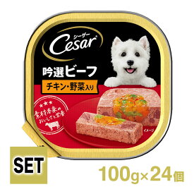 Cesar シーザートレイ 吟撰ビーフ・チキン・野菜入り 1ケース （100g×24個）